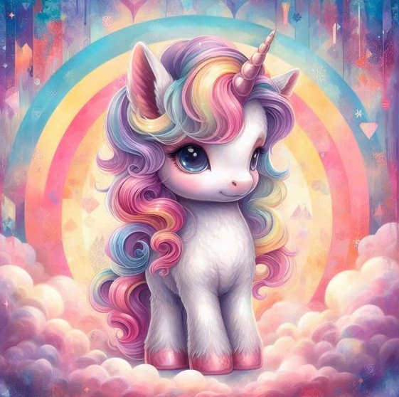 Diamond Painting AB Drill Rainbow Unicorn*