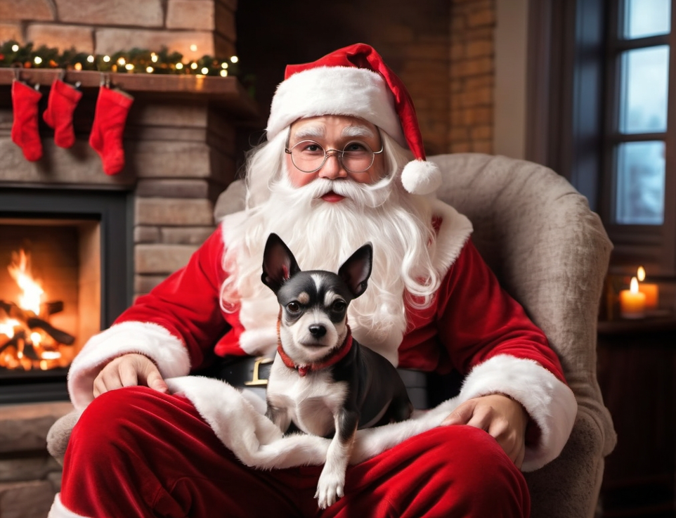 Diamond Painting Santa With Small Dog*