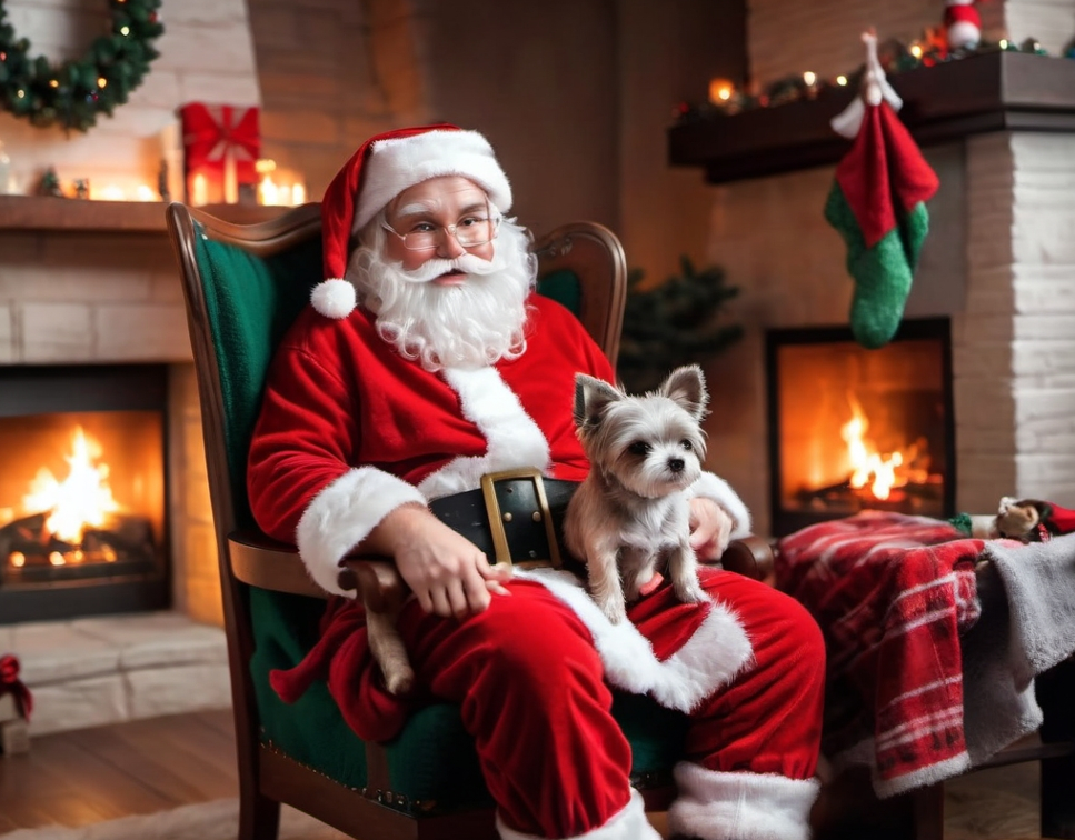 Diamond Painting Santa With Dog*