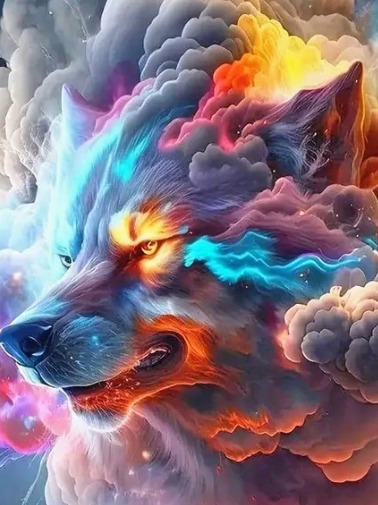 Diamond Painting  Wolf Clouds*