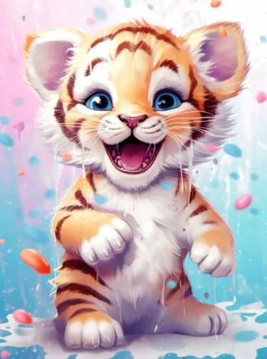 Diamond Painting Happy Tiger*