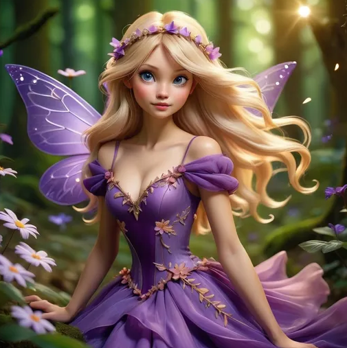 Diamond Painting Fairy Purple Dress*