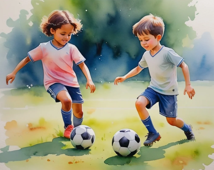 Diamond Painting Barn Spelar Fotboll*