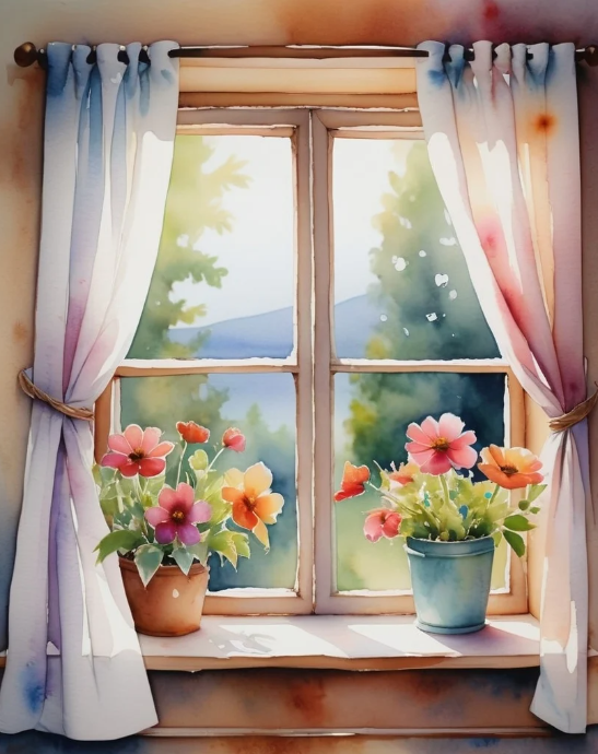 Diamond Painting Window Flowers*