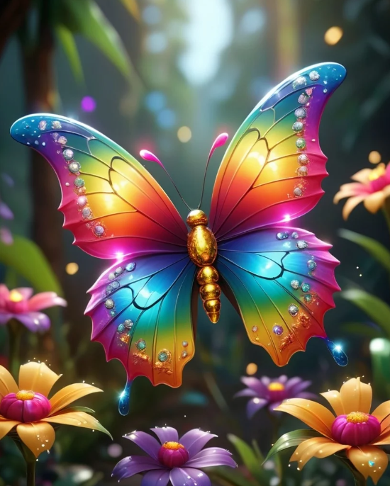 Diamond Painting Rainbow Butterfly*