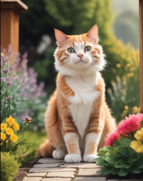 Diamond Painting Cat Garden*