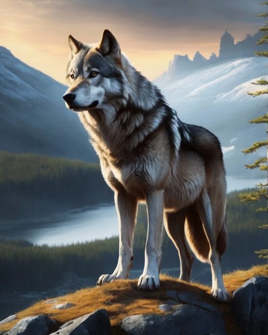 Diamond Painting Mountain Wolf*