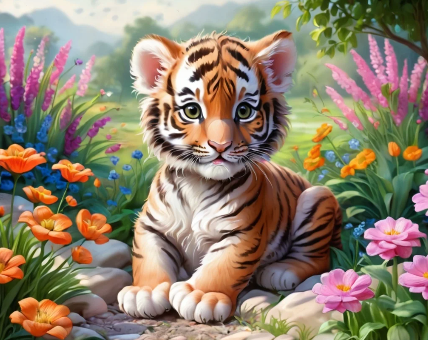 Diamond Painting Little Tiger*