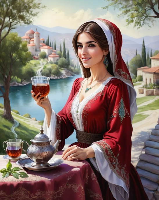 Diamond Painting Woman Turkish Tea*