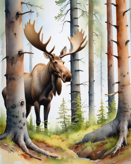 Diamond Painting Ståtlig Älg*