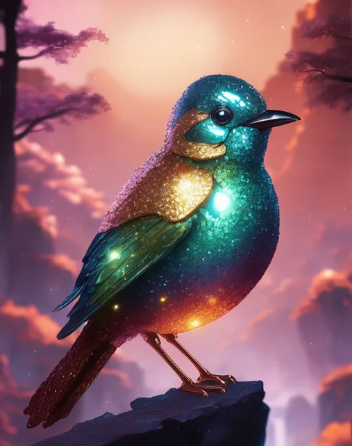 Diamond Painting Bird Metallic*