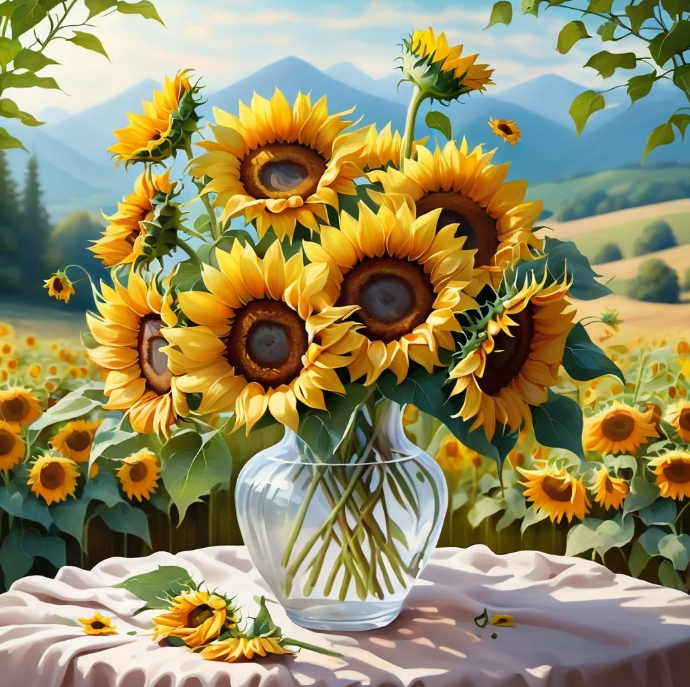 Diamond Painting Solrosor*