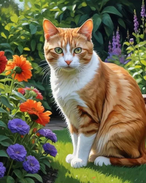 Diamond Painting Garden Cat*