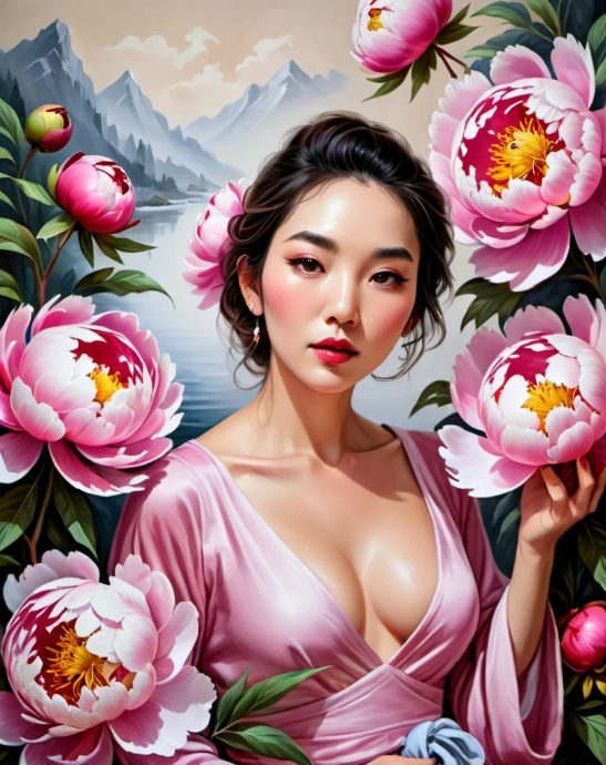 Diamond Painting Woman And Peony*