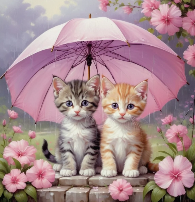 Diamond Painting Kittens Umbrella