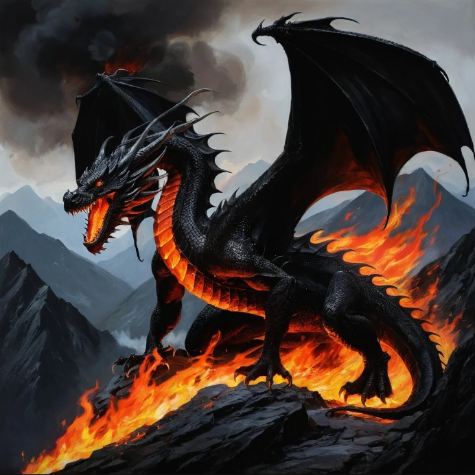 Diamond Painting Black Dragon Fire