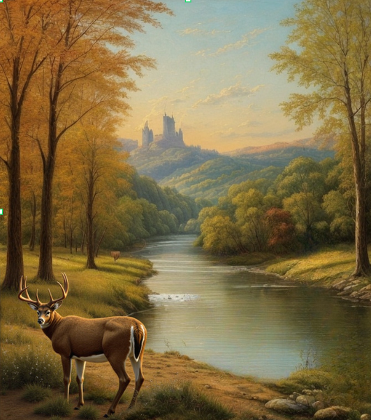 Diamond Painting Beautiful Deer Castle
