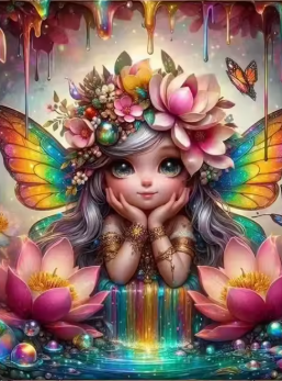 Diamond Painting Fairy And Lotus