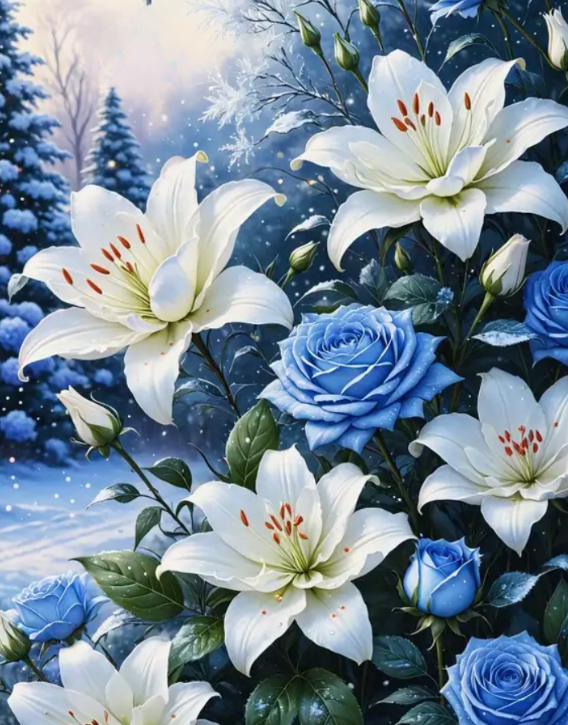 Diamond Painting Vinterliljor