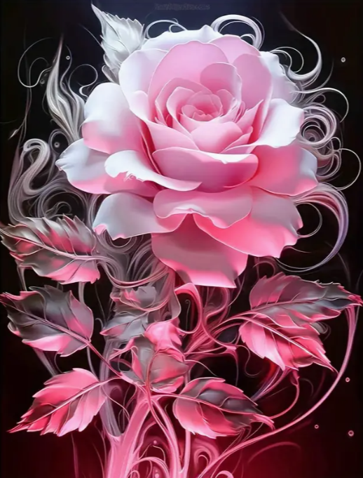 Diamond Painting Pink Rose