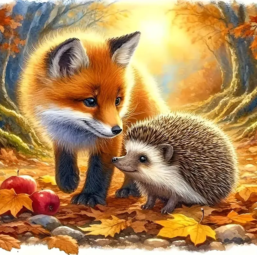 Diamond Painting Räv Och Ekorre