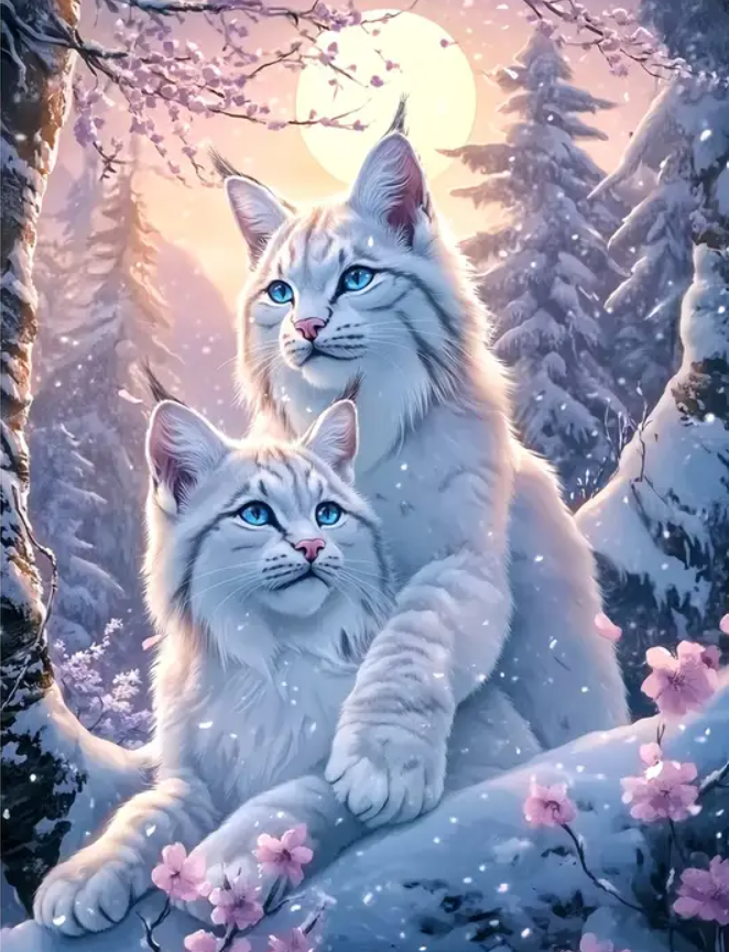 Diamond Painting Skogskatter