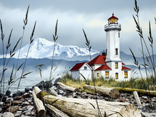 Ladda upp bild till gallerivisning, Diamond Painting Mountain Lighthouse
