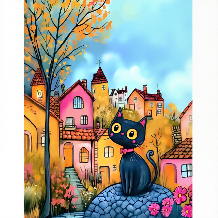 Diamond Painting City Cat
