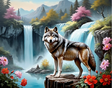 Ladda upp bild till gallerivisning, Diamond Painting Wolf Waterfall
