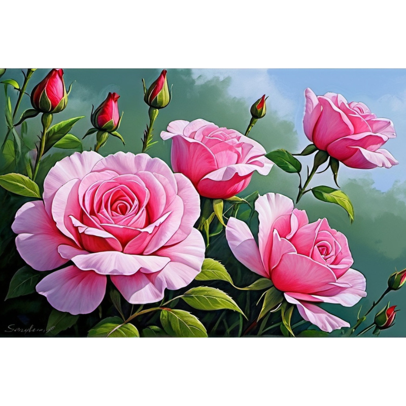 Diamond Painting Rosa Rosor