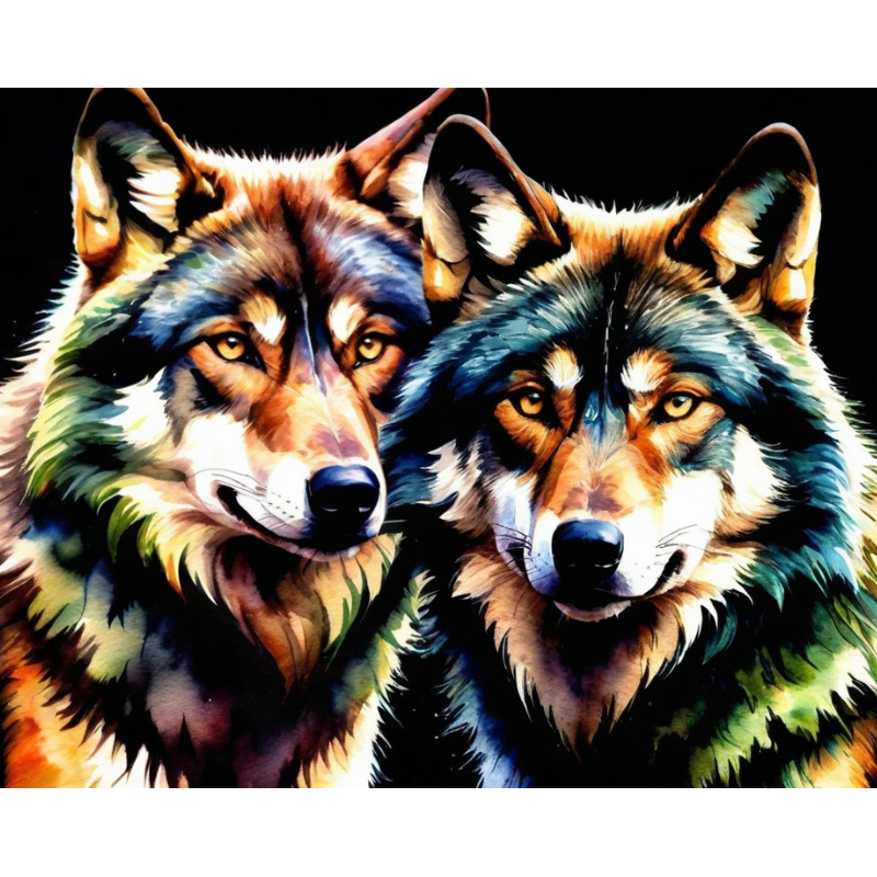 Diamond Painting Color Wolves