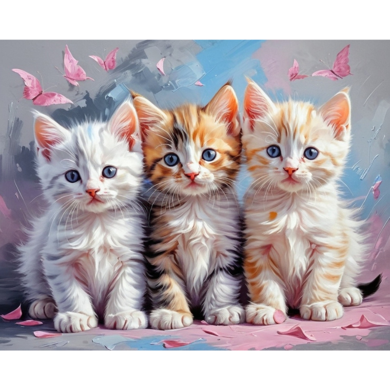 Diamond Painting Kittens And Butterflies