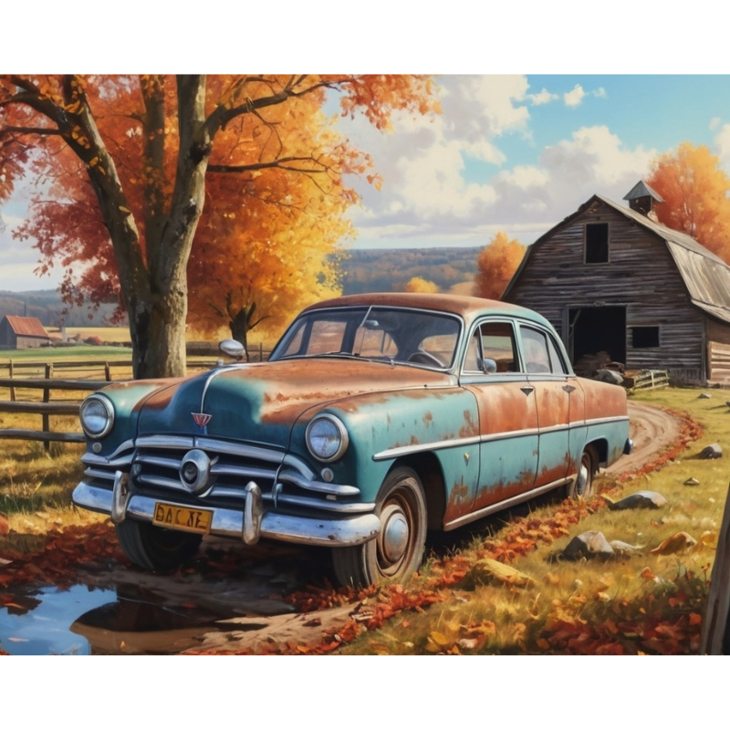 Diamond Painting Retro Car