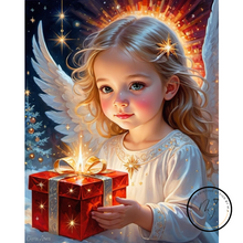 Ladda upp bild till gallerivisning, Diamond Painting Angelgirl With Christmasgift
