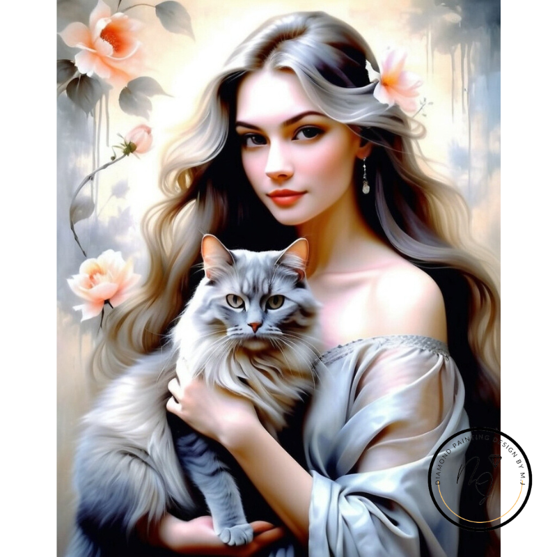 Diamond Painting Woman With Cat