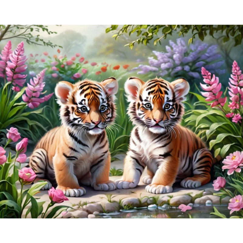 Diamond Painting Tigerungar*