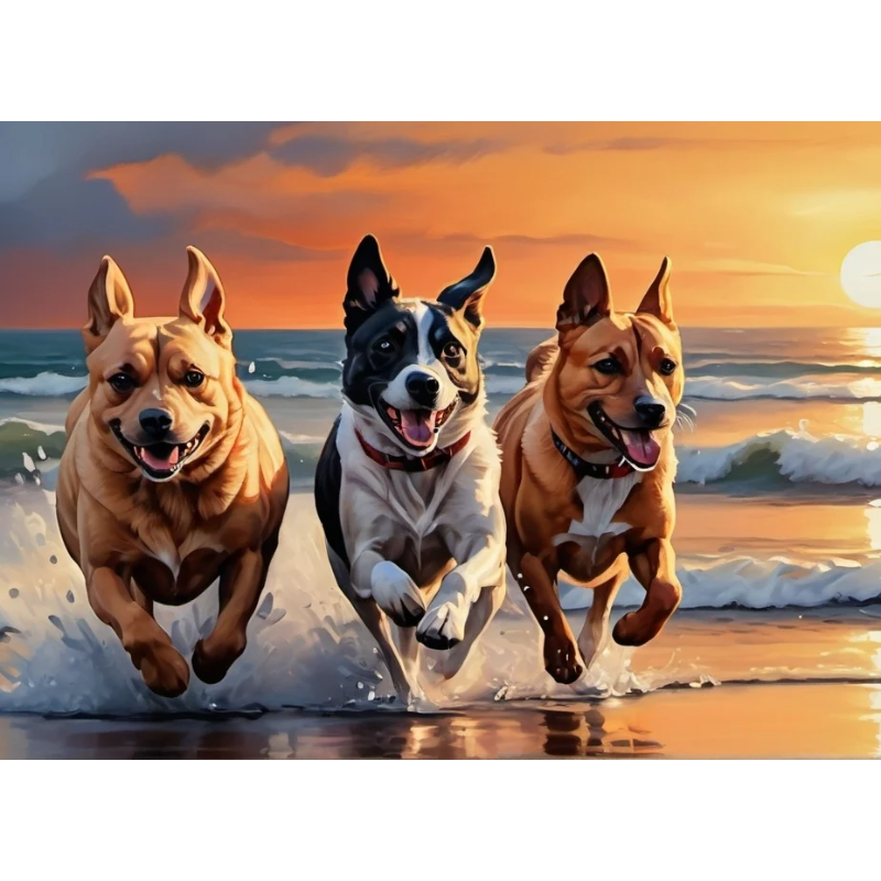 Diamond Painting Dogs On The Beach*