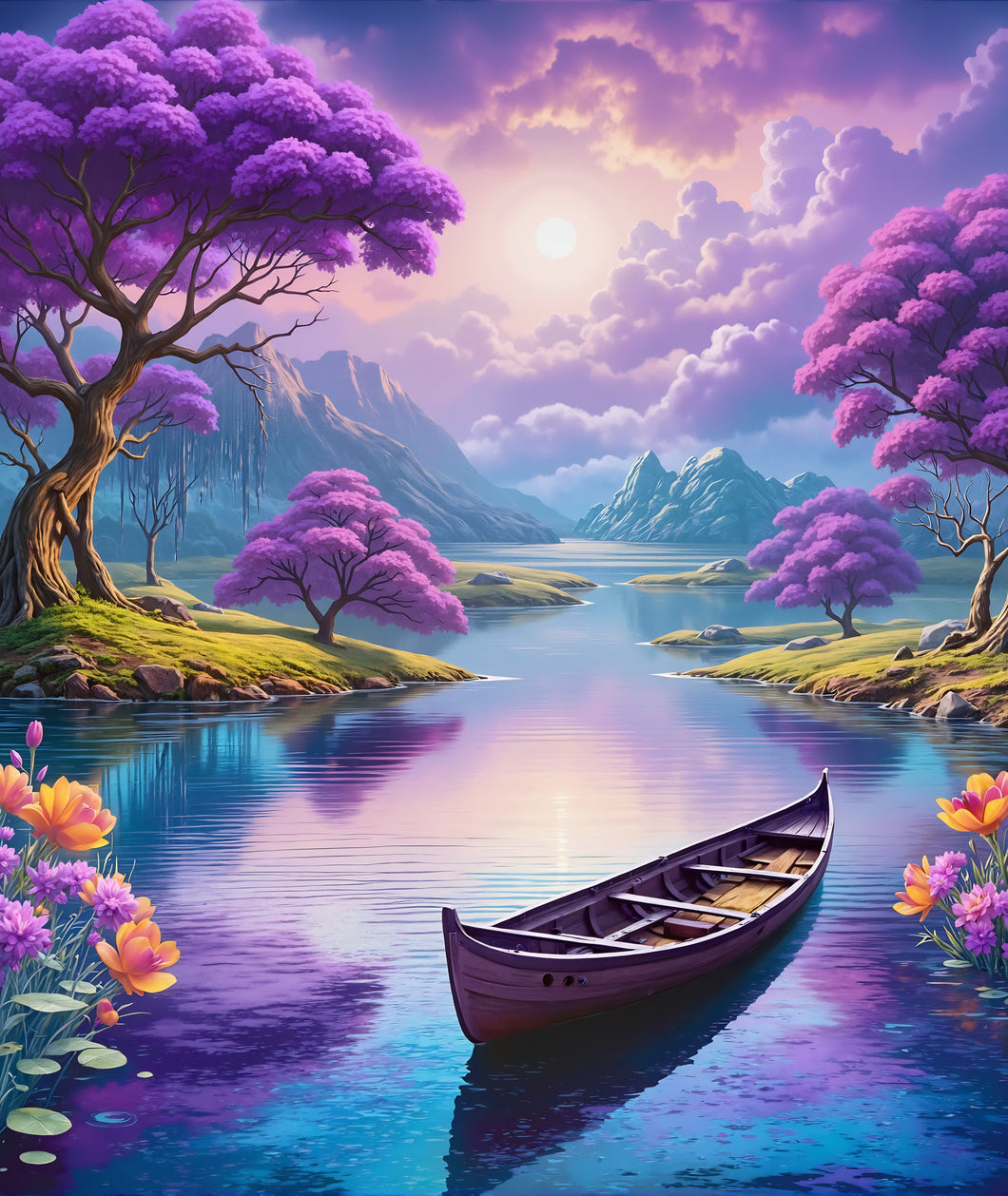 Diamond Painting River Purple Trees