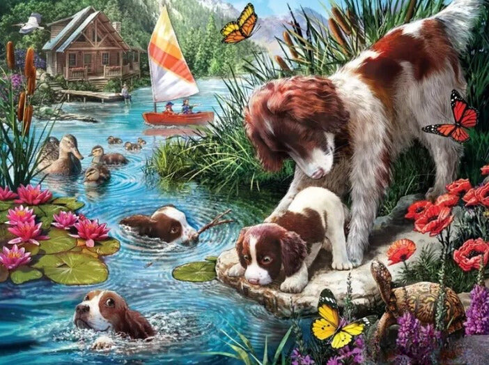 Diamond Painting Hundar Vattenlek*