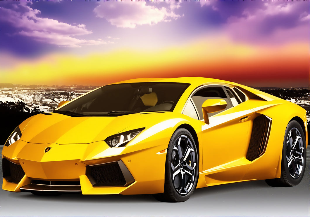 Diamond Painting Gul Sportbil
