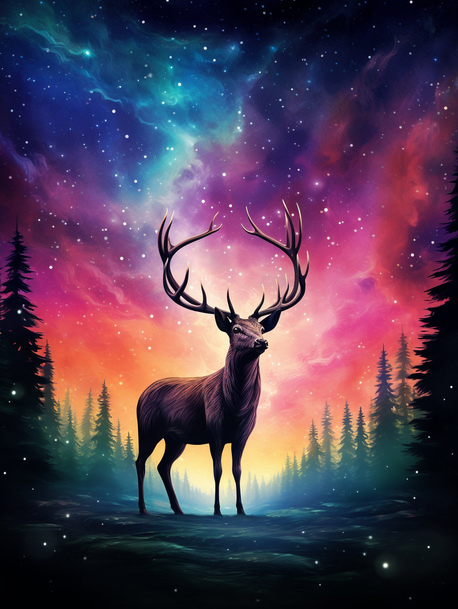 Diamond Painting Deer Color Sky*
