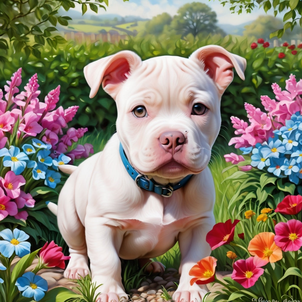 Diamond Painting Puppy In Garden*