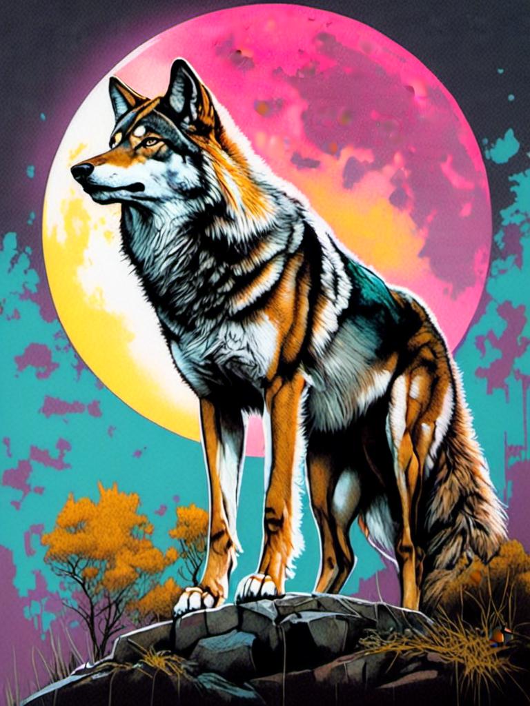 Diamond Painting Wolf Big Moon