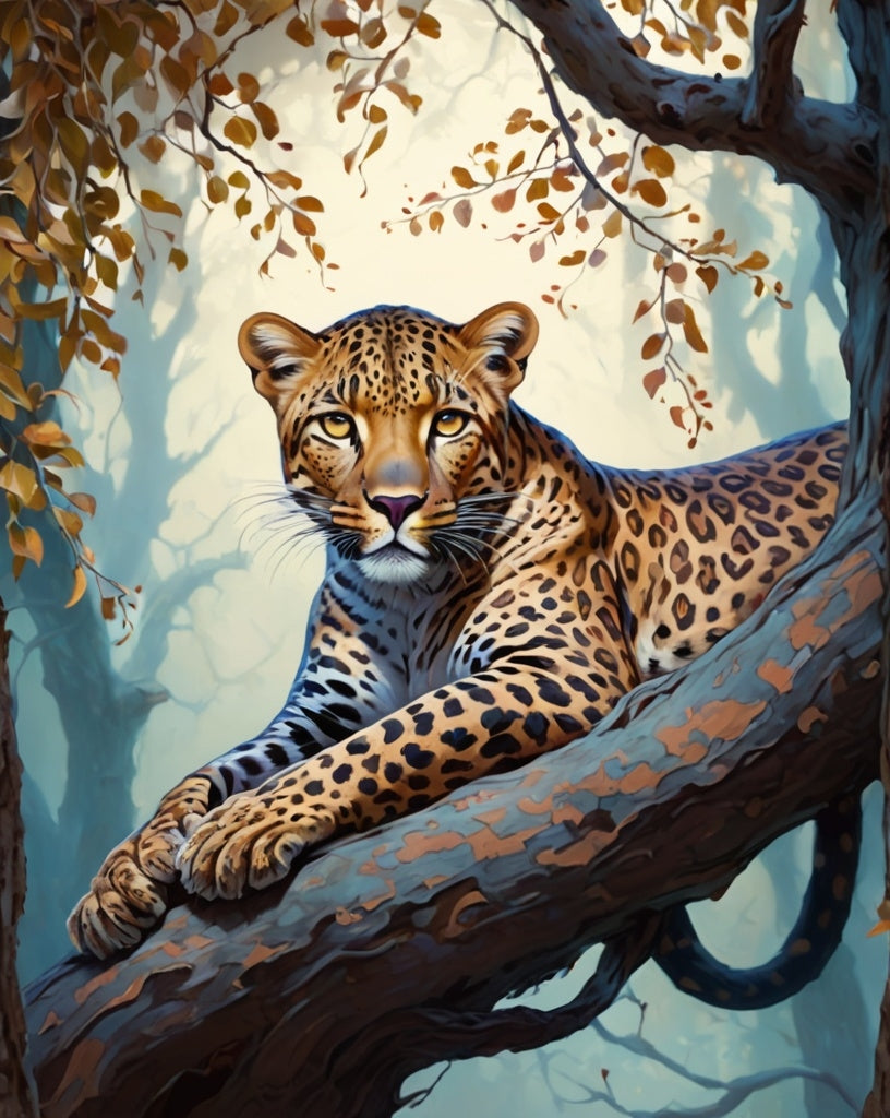 Diamond Painting Leopard I Träd*