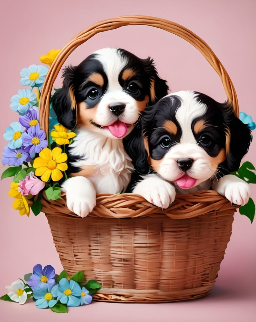 Diamond Painting Dogs In Basket*