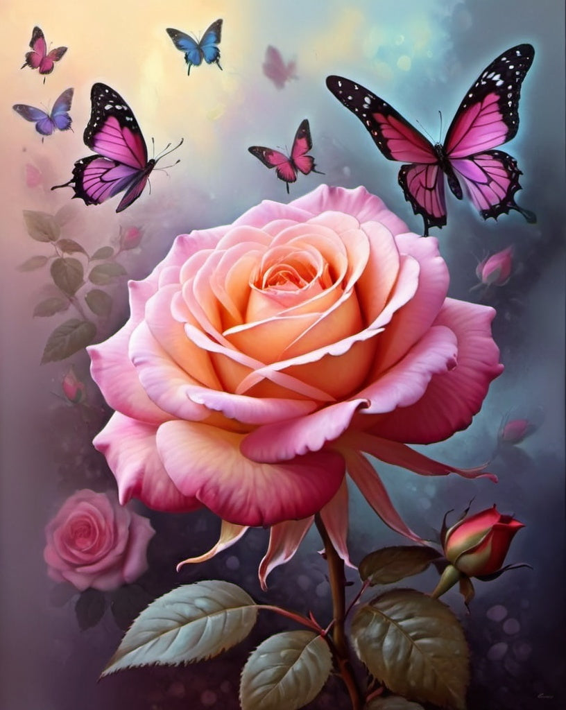 Diamond Painting Roses And Butterflies*