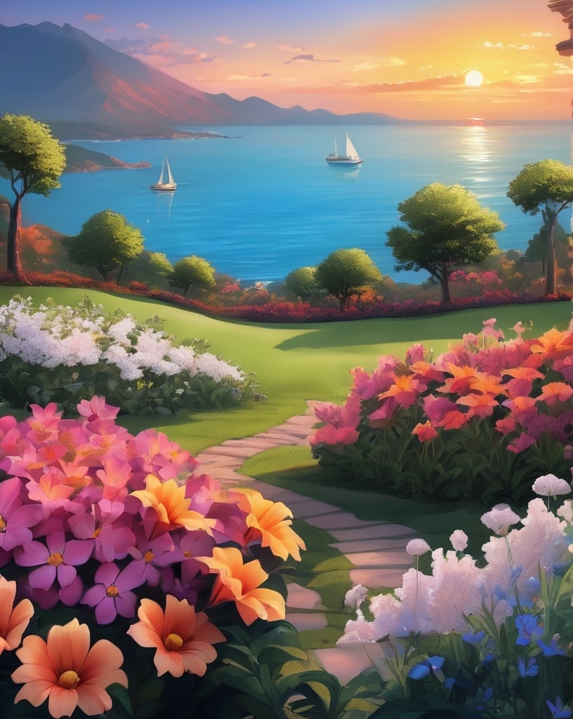 Diamond Painting Garden Ocean Landscape*