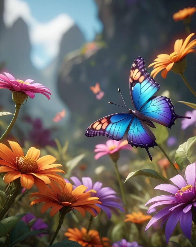 Diamond Painting Butterfly And Flowers*