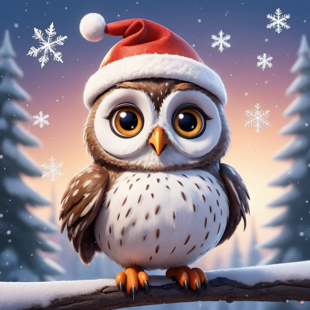 Diamond Painting Christmas Owl