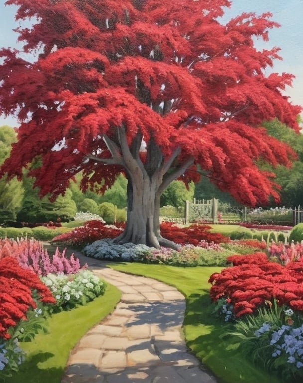 Diamond Painting Red Tree